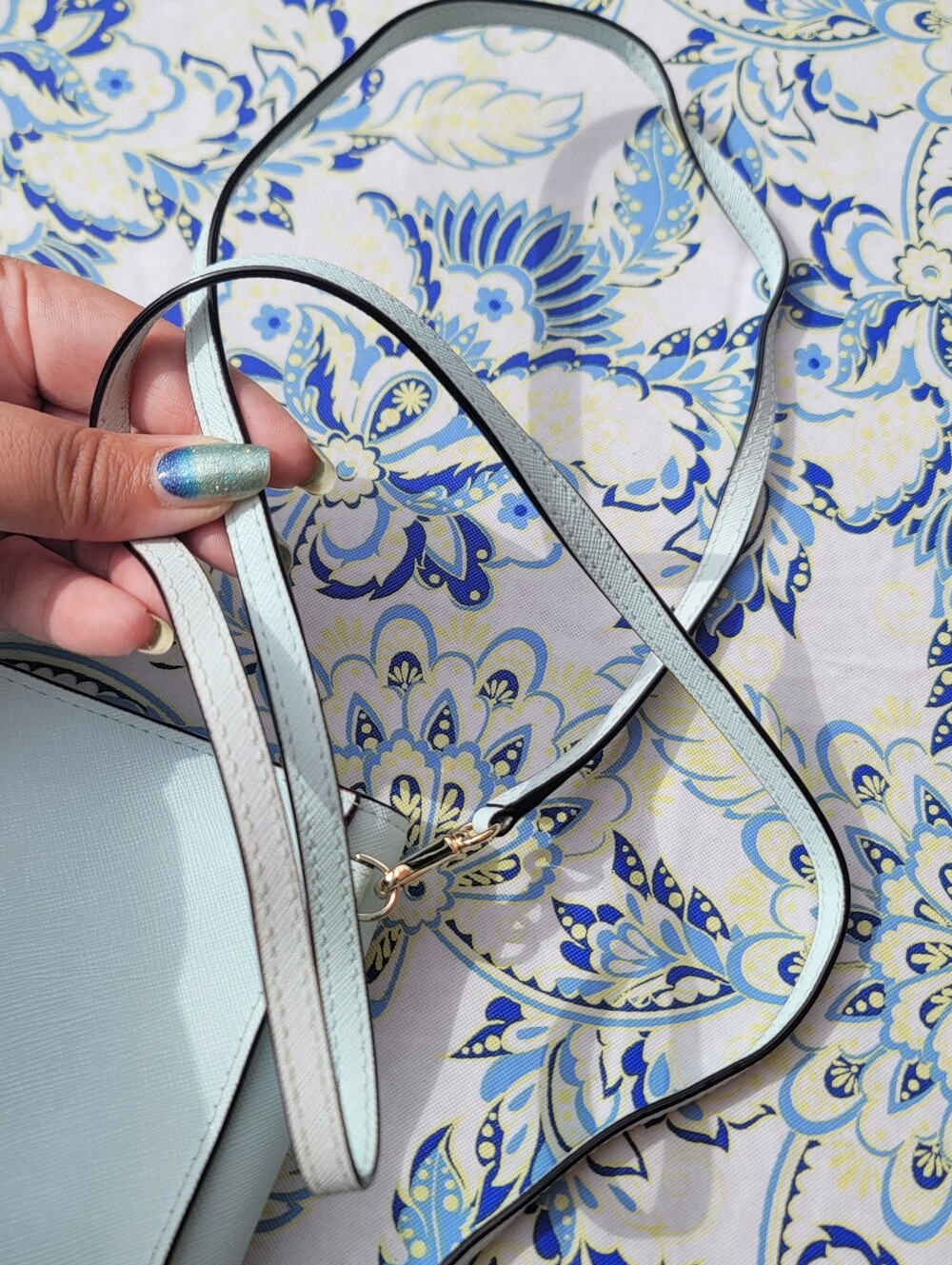 Kate Spade Light Aqua Blue Leather Laurel Way Winni Crossbody Bag - Picture 9 of 14